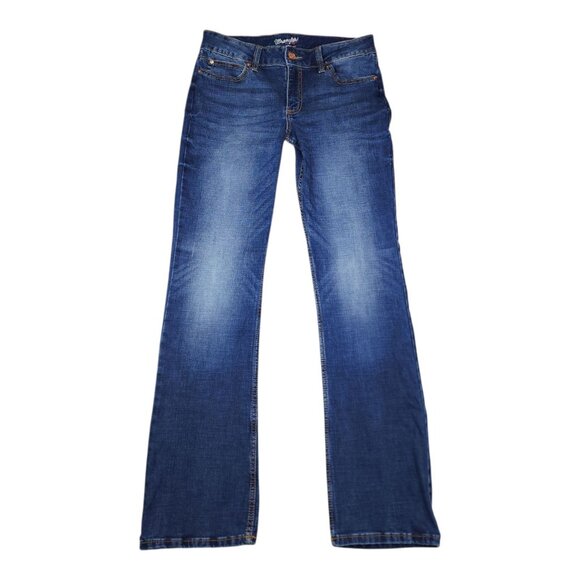 Wrangler Womens Bootcut Jeans 11X36 Blue Denim Mid-Rise Embroidered Pockets - Picture 10 of 11